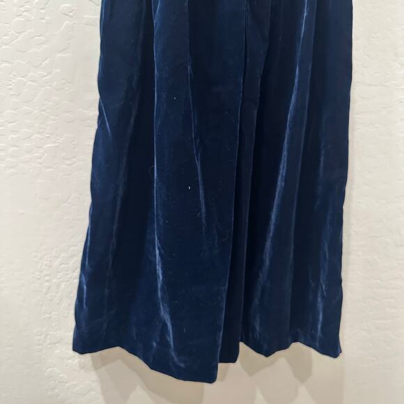 Janie and Jack Blue Velvet Faux Fur Collar Jumpsuit - Picture 7 of 9